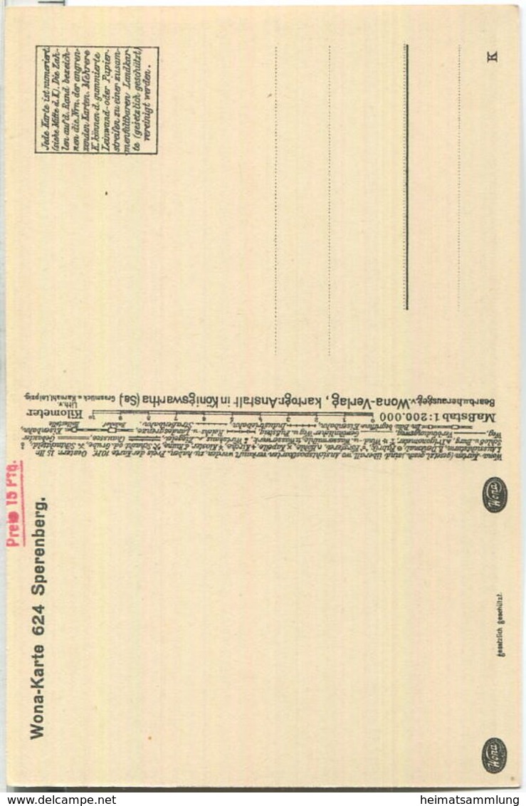 Wona-Landkarten-Ansichtskarte 624 - Sperenberg - Verlag Wona Königswartha - Sperenberg