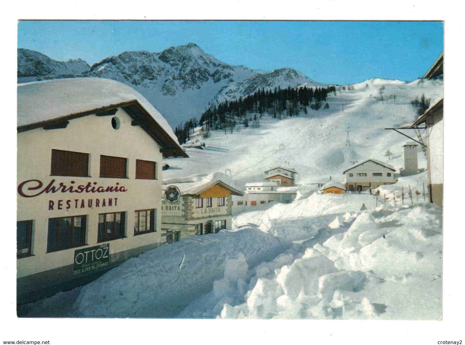 Italie Val D'Aosta Courmayeur N°1224 Restaurant CHRISTIANIA PUB Ottoz Bar La Baîta Plan Checrouit Camp De Ski En 1994 - Altri & Non Classificati