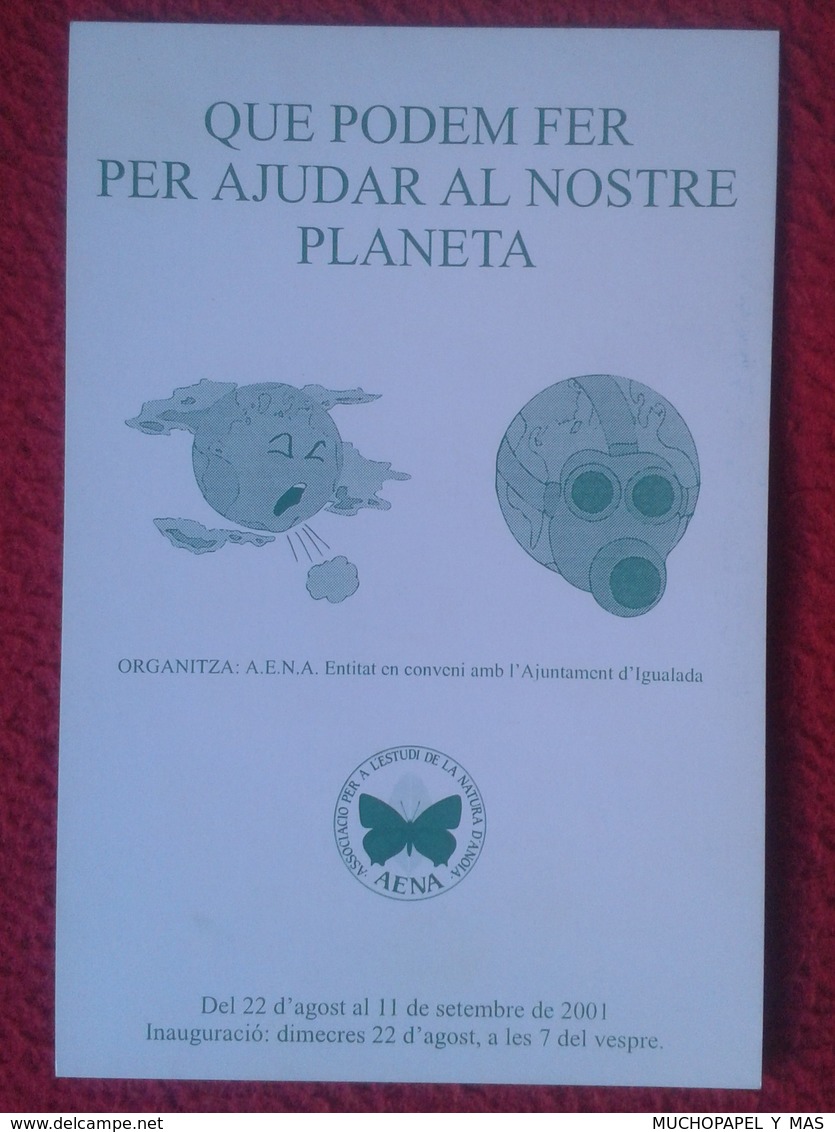 TARJETA TIPO POSTAL POST CARD POSTCARD CARTE POSTALE ECOLOGÍA ECOLOGISMO ECOLOGY PLANETA PLANET IGUALADA CATALONIA SPAIN - Otros & Sin Clasificación