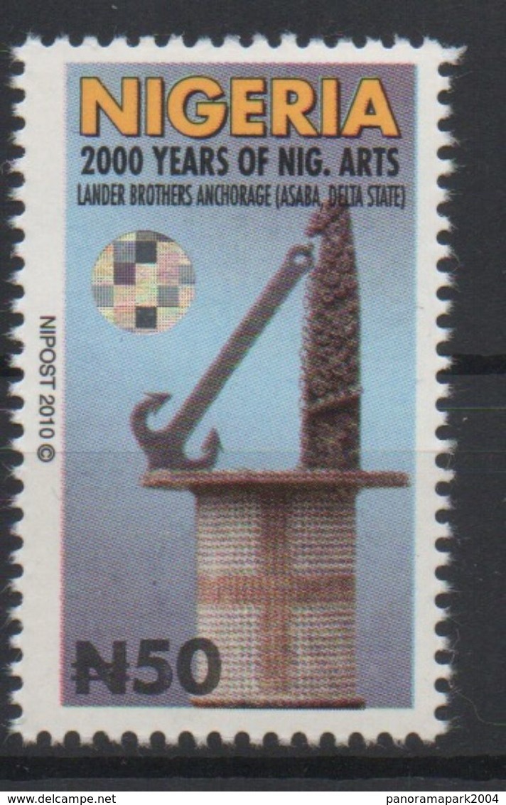 Nigeria 2010 Mi. 848 WITH Circular Circulaire Rund Hologramm Hologramme Hologram Definitive 2000 Years Of Nigerian Arts - Hologramme