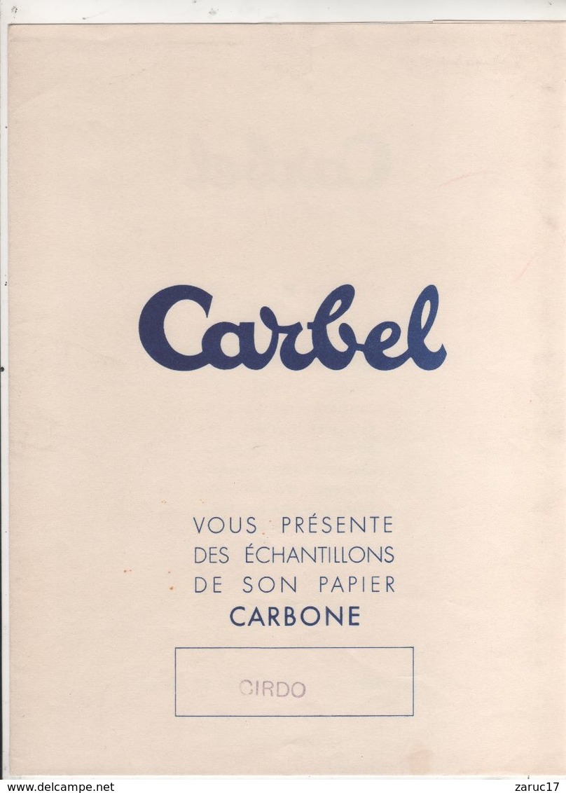 UNE POCHETTE CHEMISE EMBALLAGE VIDE CARBEL VOUS PRESENTE SON PAPIER CARBONE CIRDO FORMAT 21 X 28 Cm - Matériel Et Accessoires