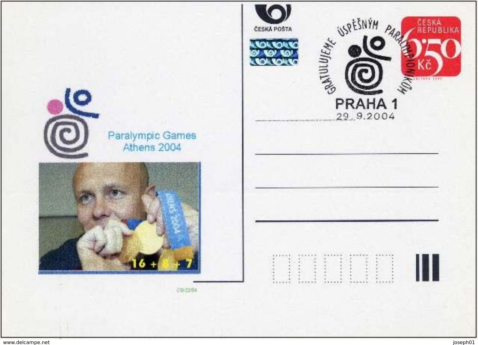 Czech Republic (04-22) Paralympic Games 2004 Czech Medailists -  Postcard - Sommer 2004: Athen - Paralympics