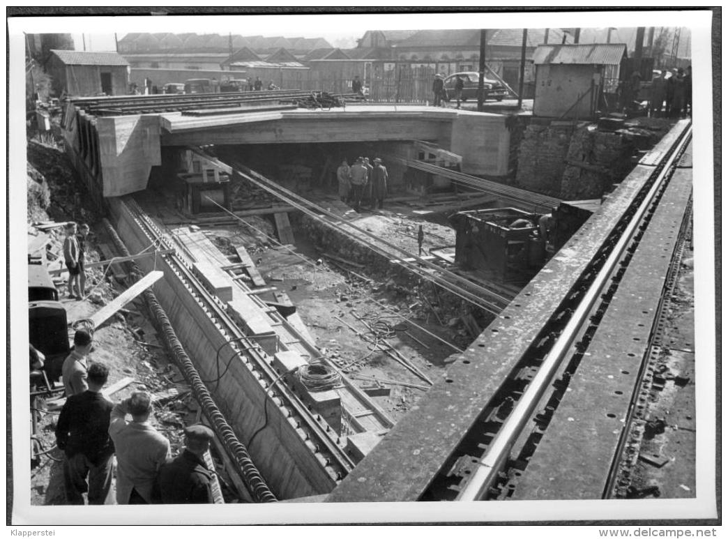 Photo 25 Doubs Montbéliard Construction Du Pont Du Chemin De Fer Fin Années 50 - Lieux