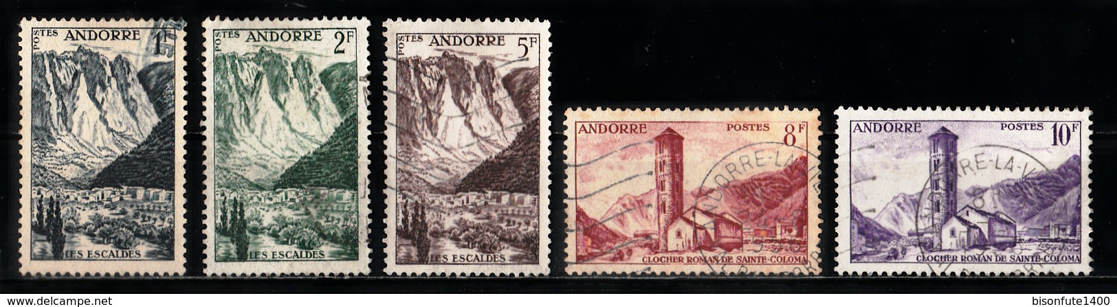 Andorre Français 1955 - 1958 : Timbres Yvert & Tellier N° 138 - 139 - 141 - 143 - 144 - 145 - 146 - 147 - 148 - 149 -... - Gebruikt