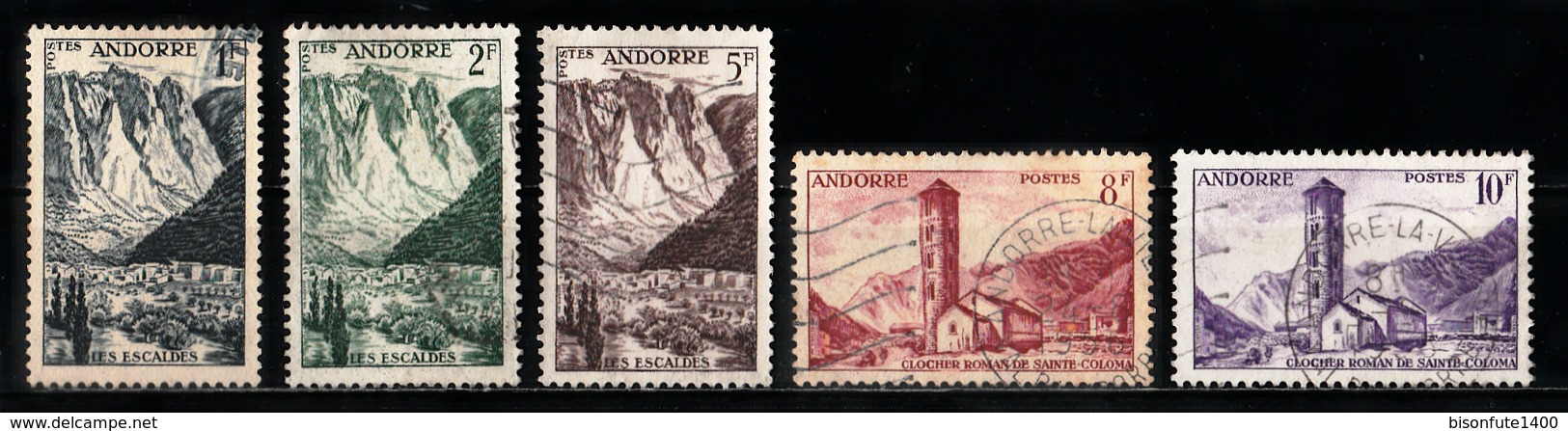 Andorre Français 1955 - 1958 : Timbres Yvert & Tellier N° 138 - 139 - 141 - 143 - 144 - 145 - 146 - 147 - 148 - 149 -... - Usati