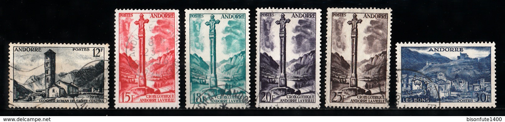 Andorre Français 1955 - 1958 : Timbres Yvert & Tellier N° 138 - 139 - 141 - 143 - 144 - 145 - 146 - 147 - 148 - 149 -... - Usati