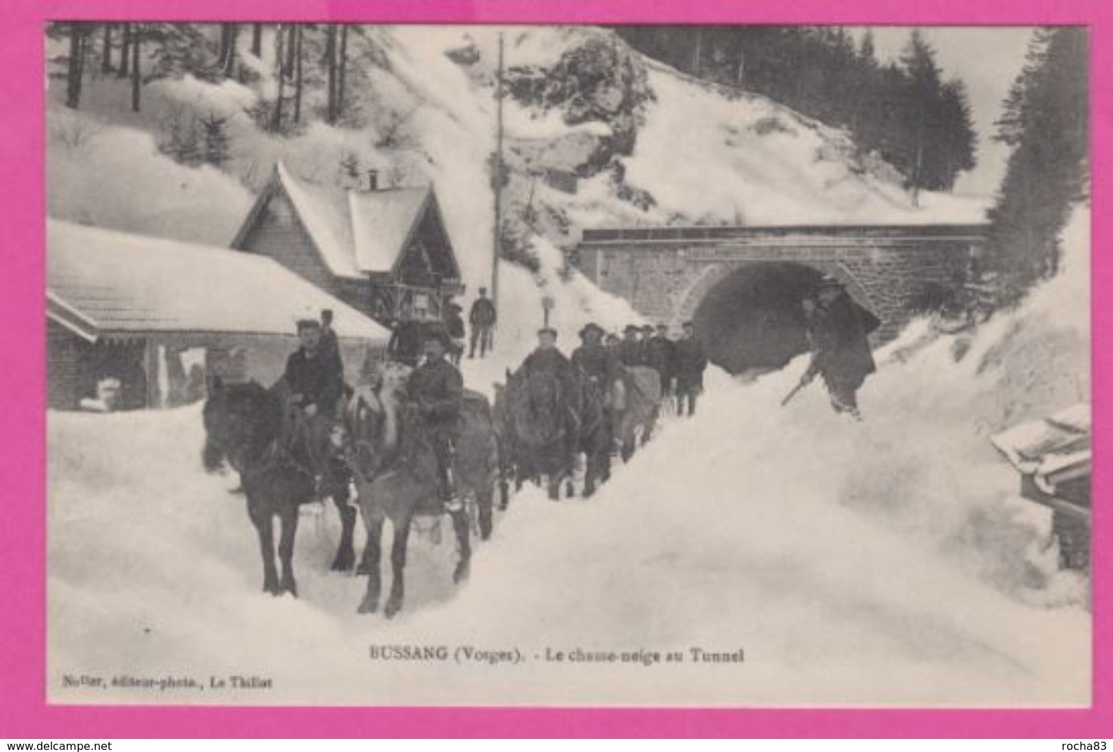 88 VOSGES - BUSSANG , Le Chasse Neige Du Tunnel , Cavaliers - Bussang