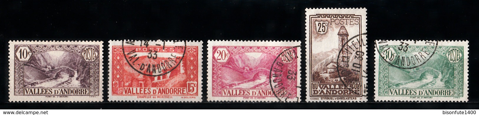 Andorre Français 1932 - 1933 : Timbres Yvert & Tellier N° 24 - 25 - 26 - 27 - 28 - 29 - 30 - 31 - 32 - 33 - 34 - 35 - .. - Oblitérés