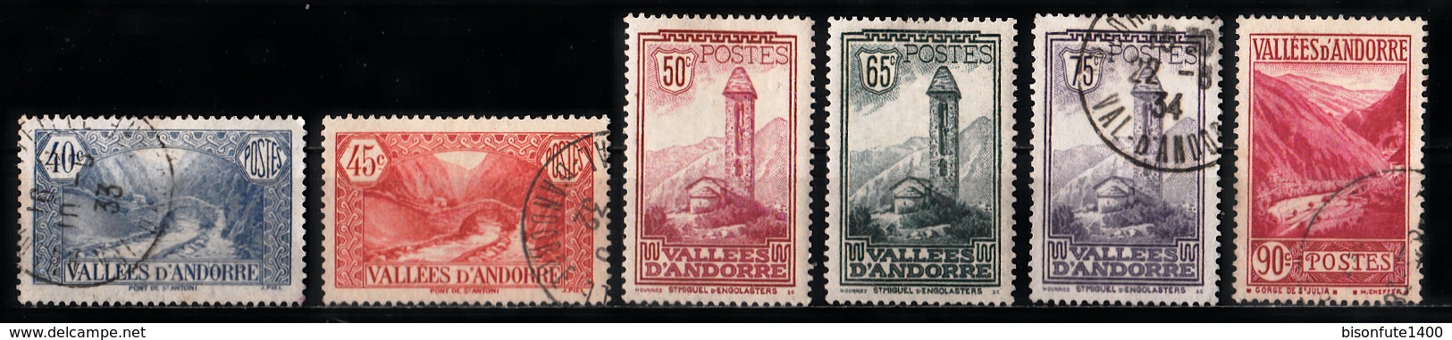 Andorre Français 1932 - 1933 : Timbres Yvert & Tellier N° 24 - 25 - 26 - 27 - 28 - 29 - 30 - 31 - 32 - 33 - 34 - 35 - .. - Usati