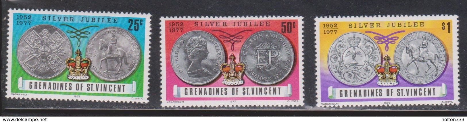 ST VINCENT GRENADINES Scott # 116-8 MNH - QEII Silver Jubilee - St.Vincent (...-1979)