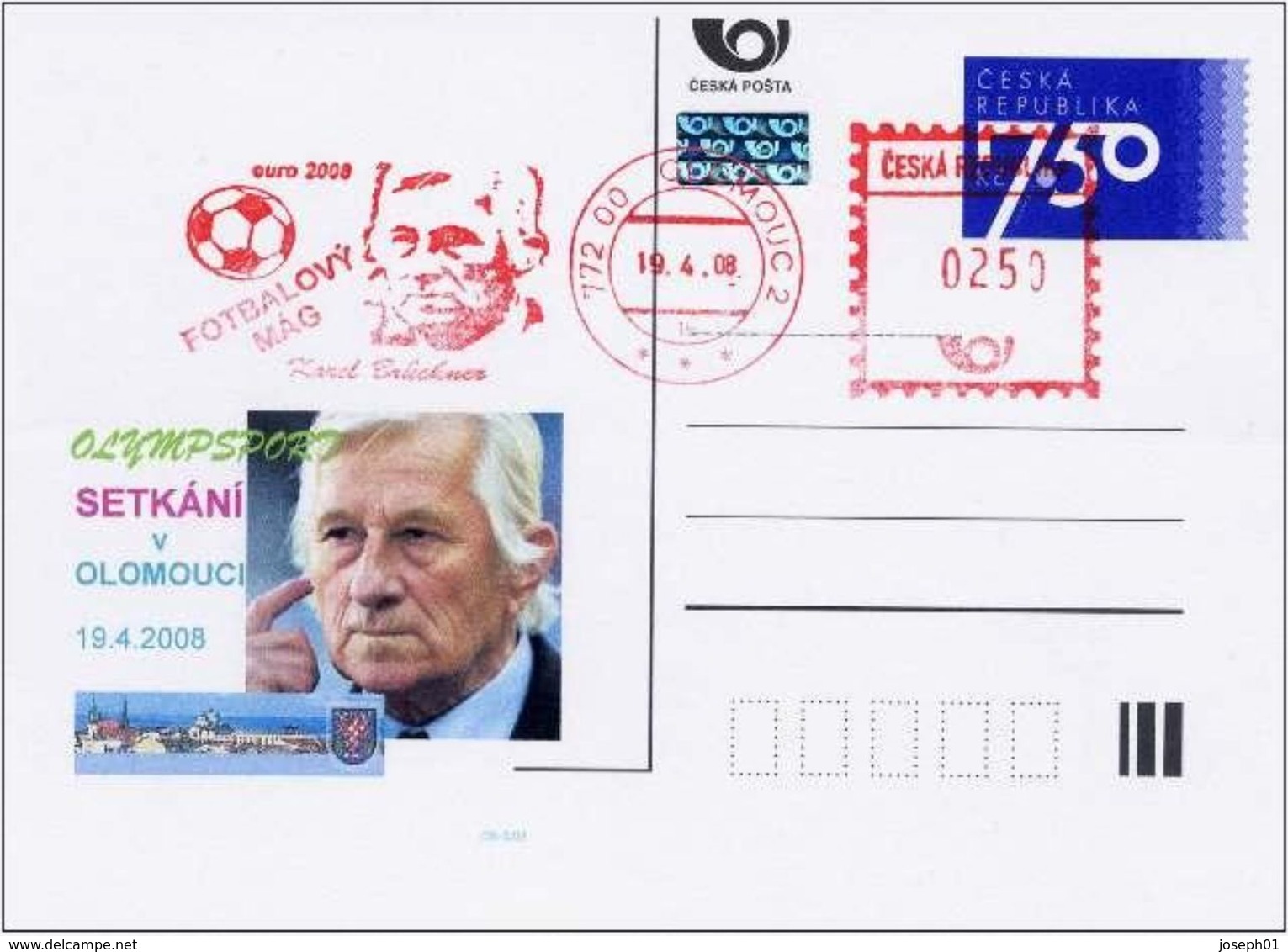 Czech Republic (08-05)  EURO 2008 Soccer Bruckner Czech Coach - Postcard - Autres & Non Classés