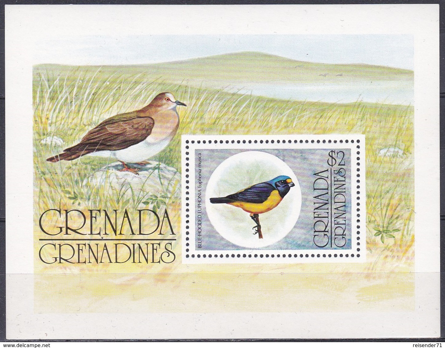 Grenada Grenadinen Grenadines 1976 Tiere Fauna Animals Vögel Birds Oiseaux Pajaro Uccelli Organist, Bl. 17 ** - Grenada (1974-...)