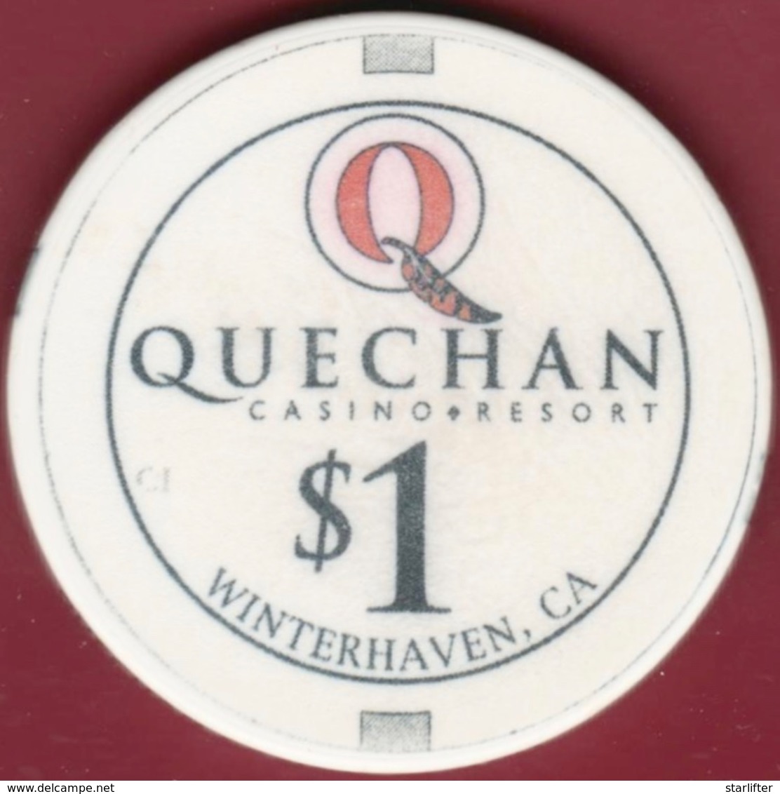 $1 Casino Chip. Quechan, Winterhaven, CA. B67. - Casino