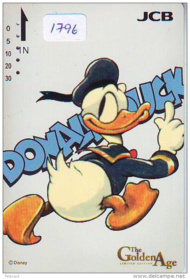 Carte Prépayée Japon * DISNEY * DONALD DUCK * THE GOLDEN AGE (1796) JAPAN PREPAID CARD - Disney