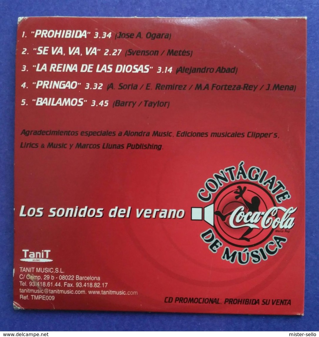 COCA-COLA. CD PROMOCIONAL. USADO - USED. - Discos & CD