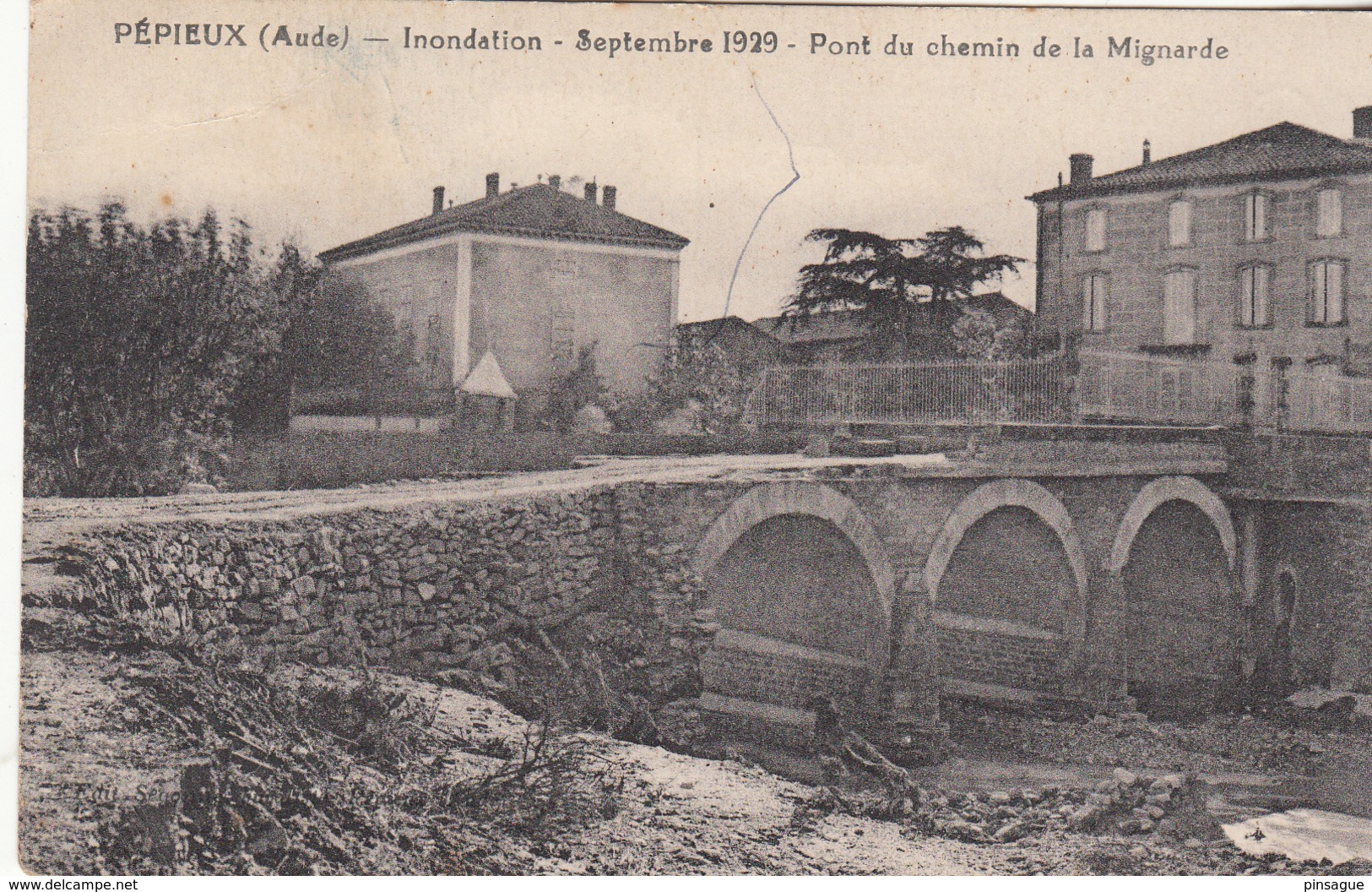 PEPIEUX - Inondation Septembre 1929- Pont Du Chemin De La Mignarde - Altri & Non Classificati