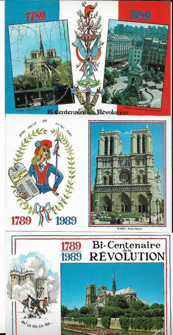 Bicentenaire De La Révolution Française- Lot De 18 CPM Différentes - Neuves - PE ( Voir Scan) - Historia