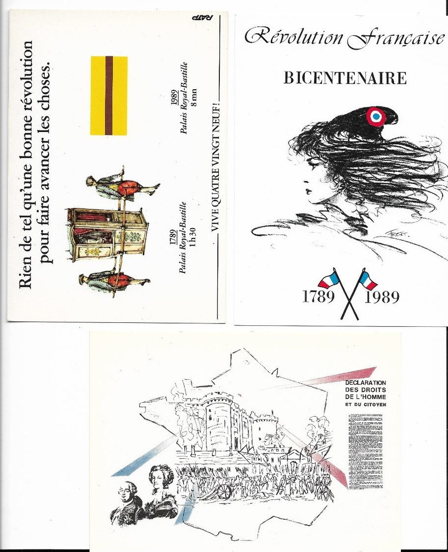 Bicentenaire De La Révolution Française- Lot De 18 CPM Différentes - Neuves - PE ( Voir Scan) - Historia