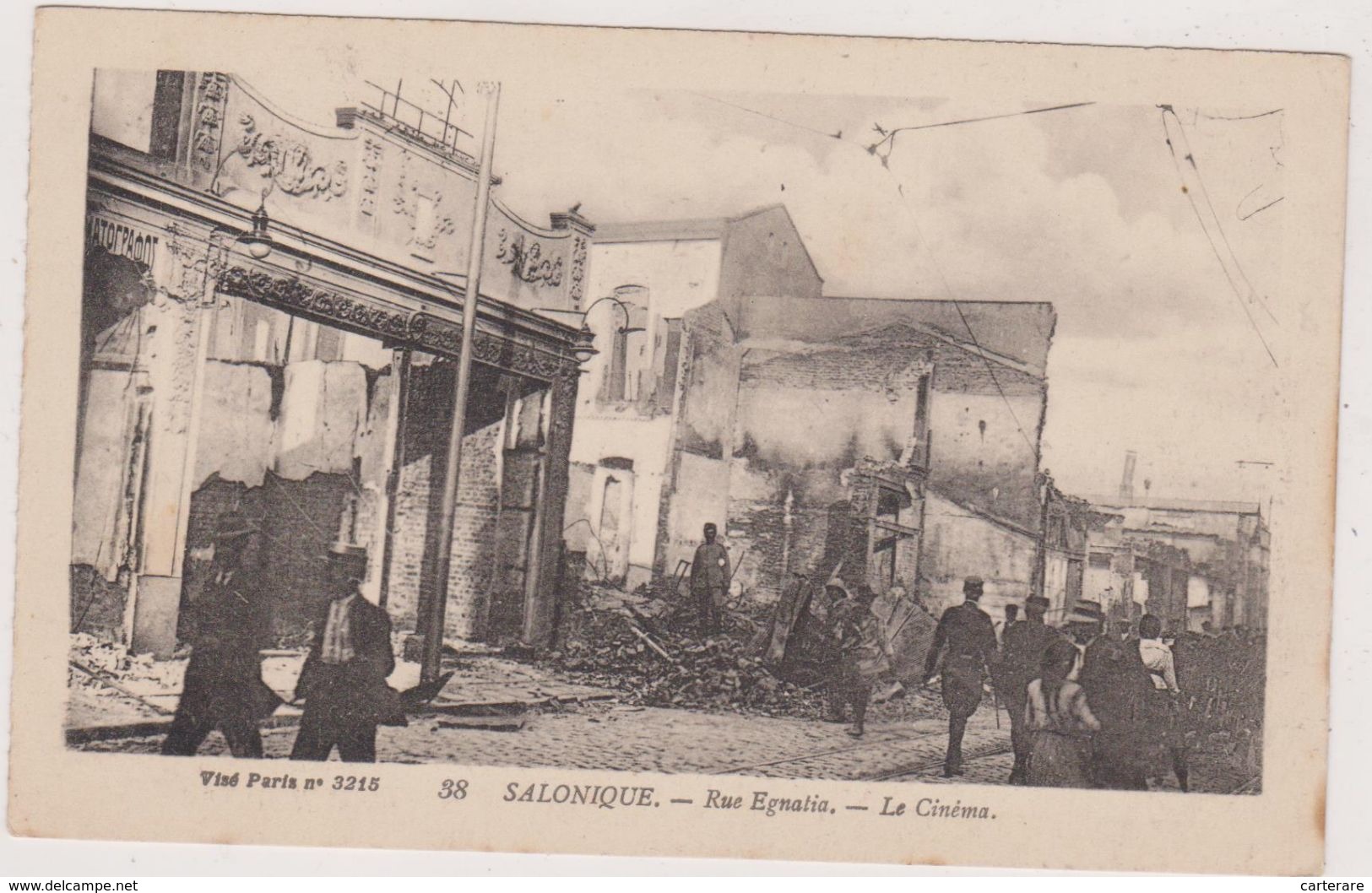 Cpa,salonique,thessalonique,soloun,rue égnatia,le Cinéma,guerre,historique ,rare,1917,grèce,grecia,greece - Greece