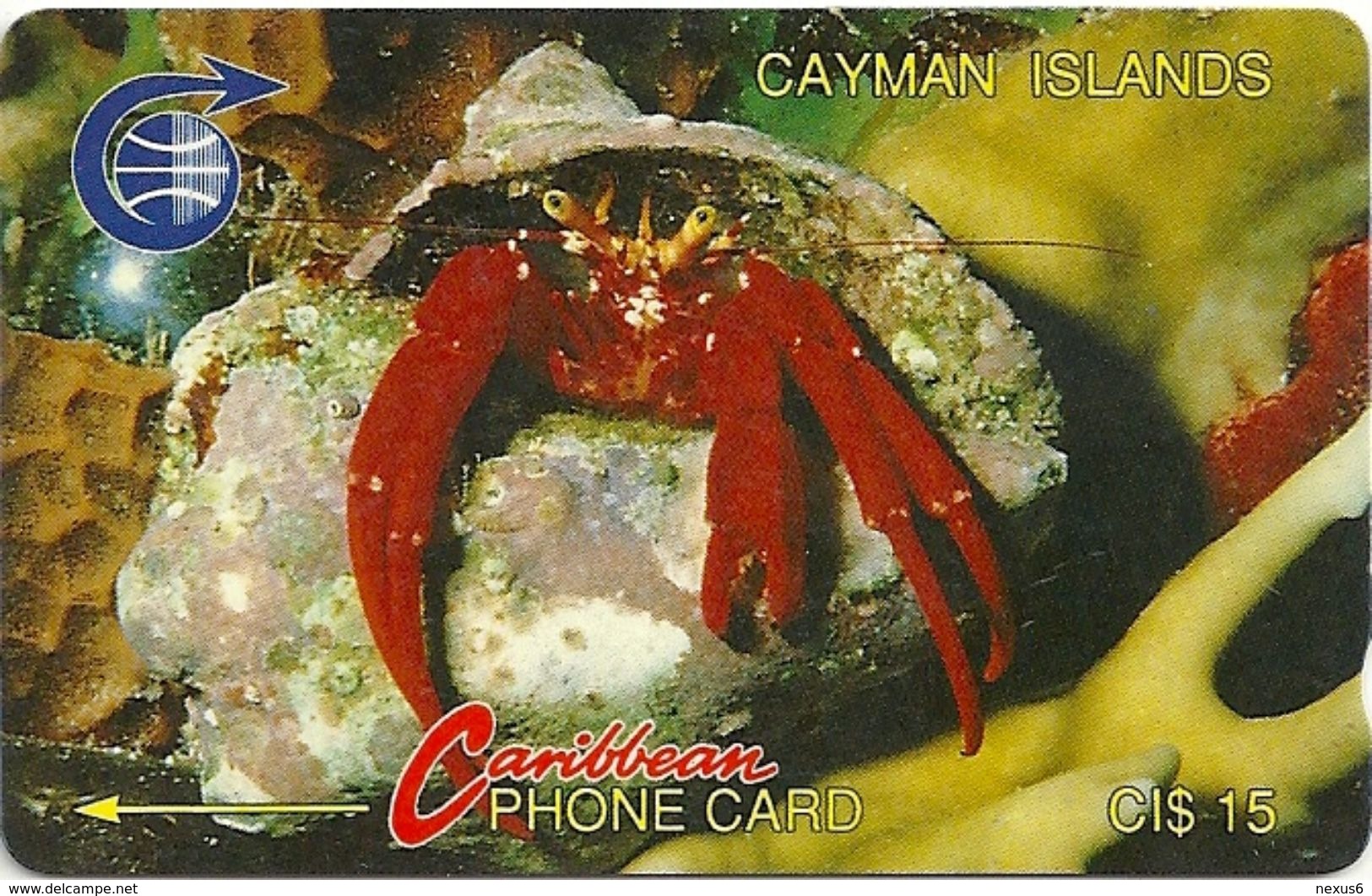 Cayman Isl. - Crab, 3CCIB, 1991, 10.000ex, Used - Cayman Islands