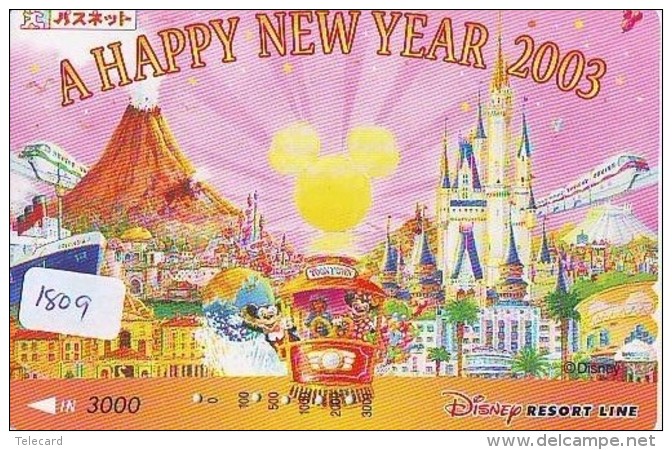 Carte Prépayée Japon * DISNEY * HAPPY NEW YEAR 2003  (1809) CINEMA * FILM  * JAPAN PREPAID CARD - Disney