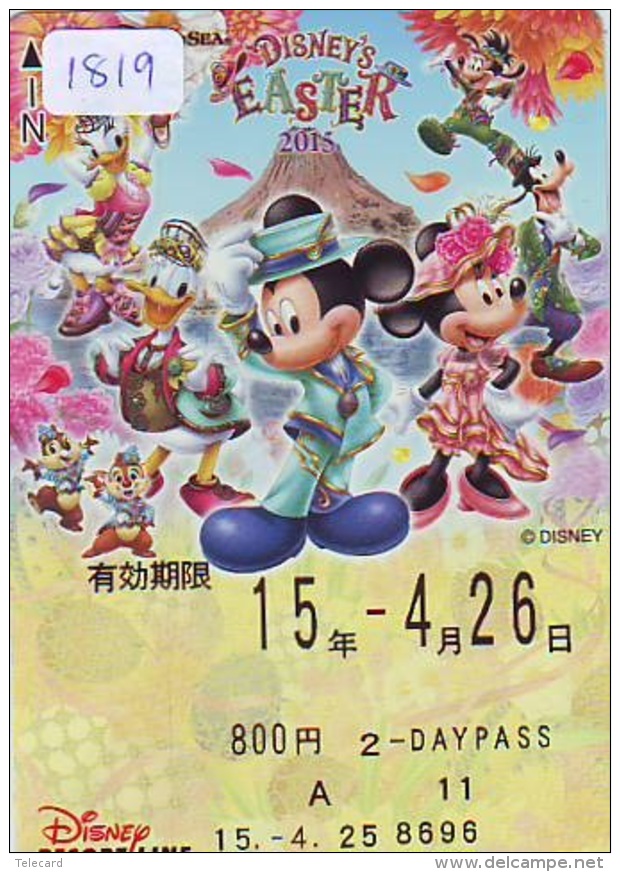 Carte Prépayée Japon *  DISNEY * EASTER   (1819) 2-DAYPASS * ADULT * CINEMA * FILM * JAPAN PREPAID CARD - Disney