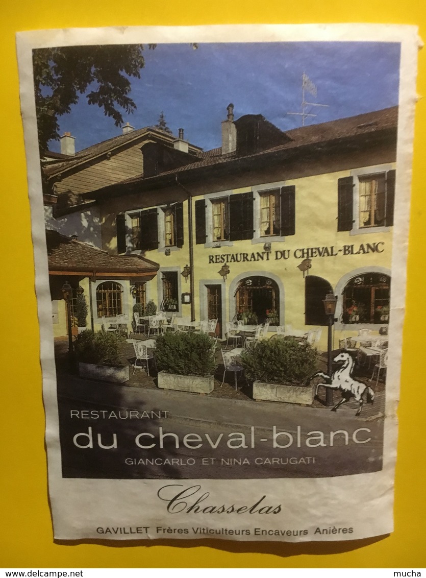 8090 -   Chasselas Restaurant Du Cheval Blanc Gavillet Frères Anières Genève Suisse - Autres & Non Classés