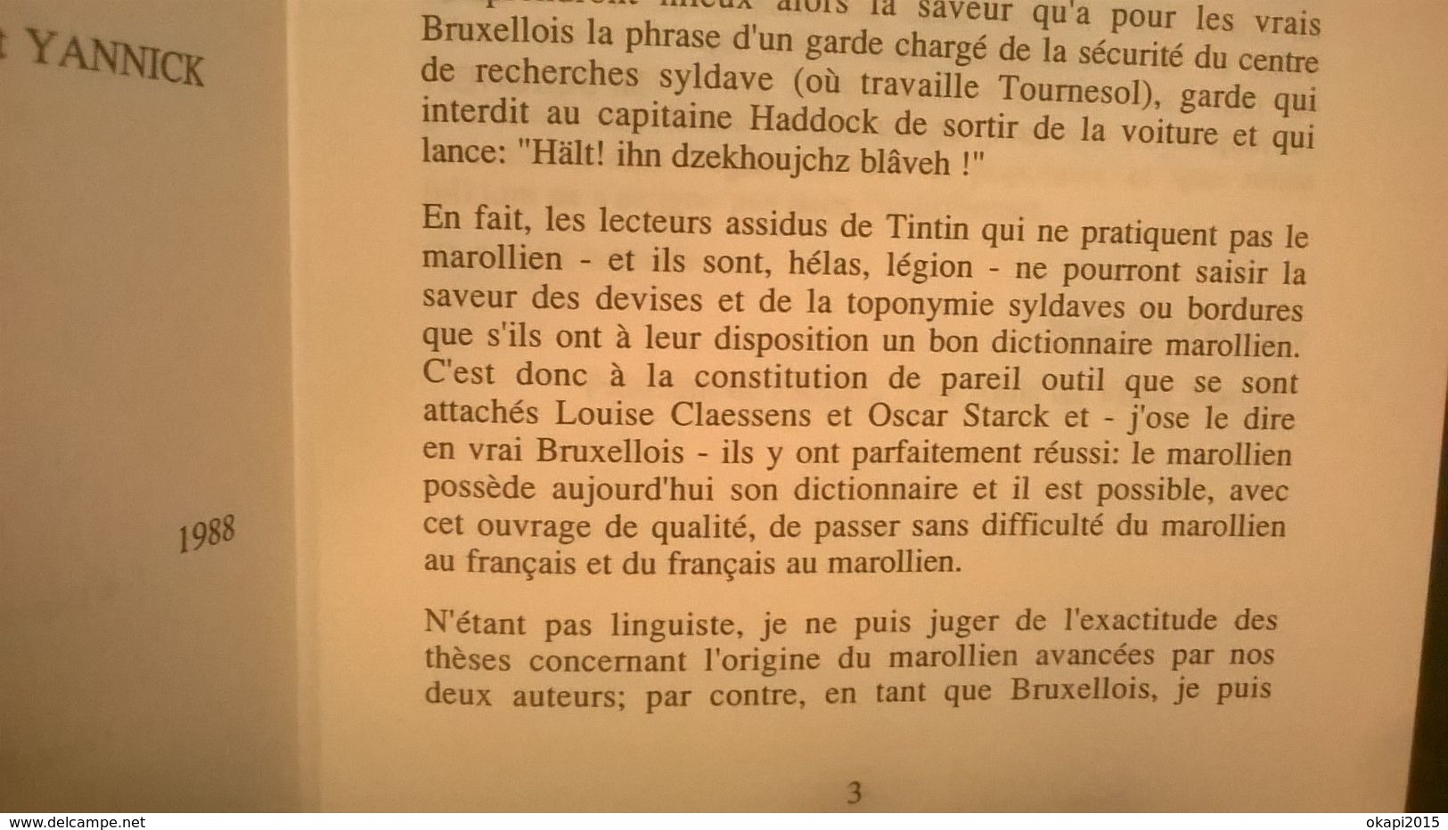 DICTIONNAIRE MAROLLIEN - FRANÇAIS  FRANÇAIS -MAROLLIEN DIALECTE LIVRE RÉGIONALISME BRUXELLES BELGIQUE Tintin Hergé - Belgium