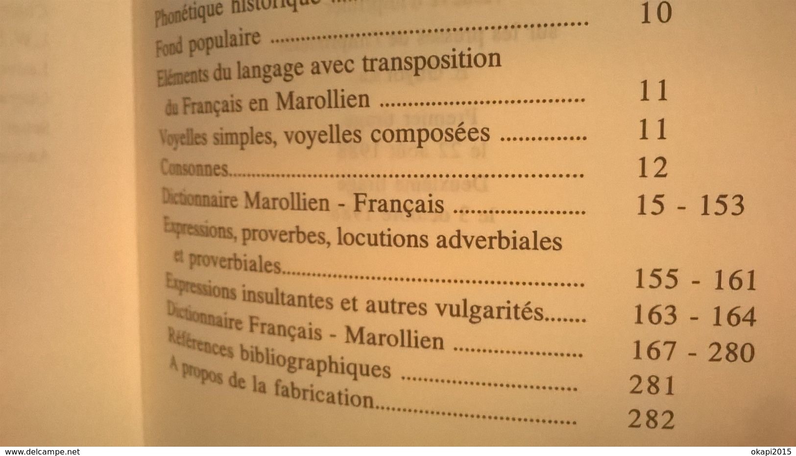 DICTIONNAIRE MAROLLIEN - FRANÇAIS  FRANÇAIS -MAROLLIEN DIALECTE LIVRE RÉGIONALISME BRUXELLES BELGIQUE Tintin Hergé