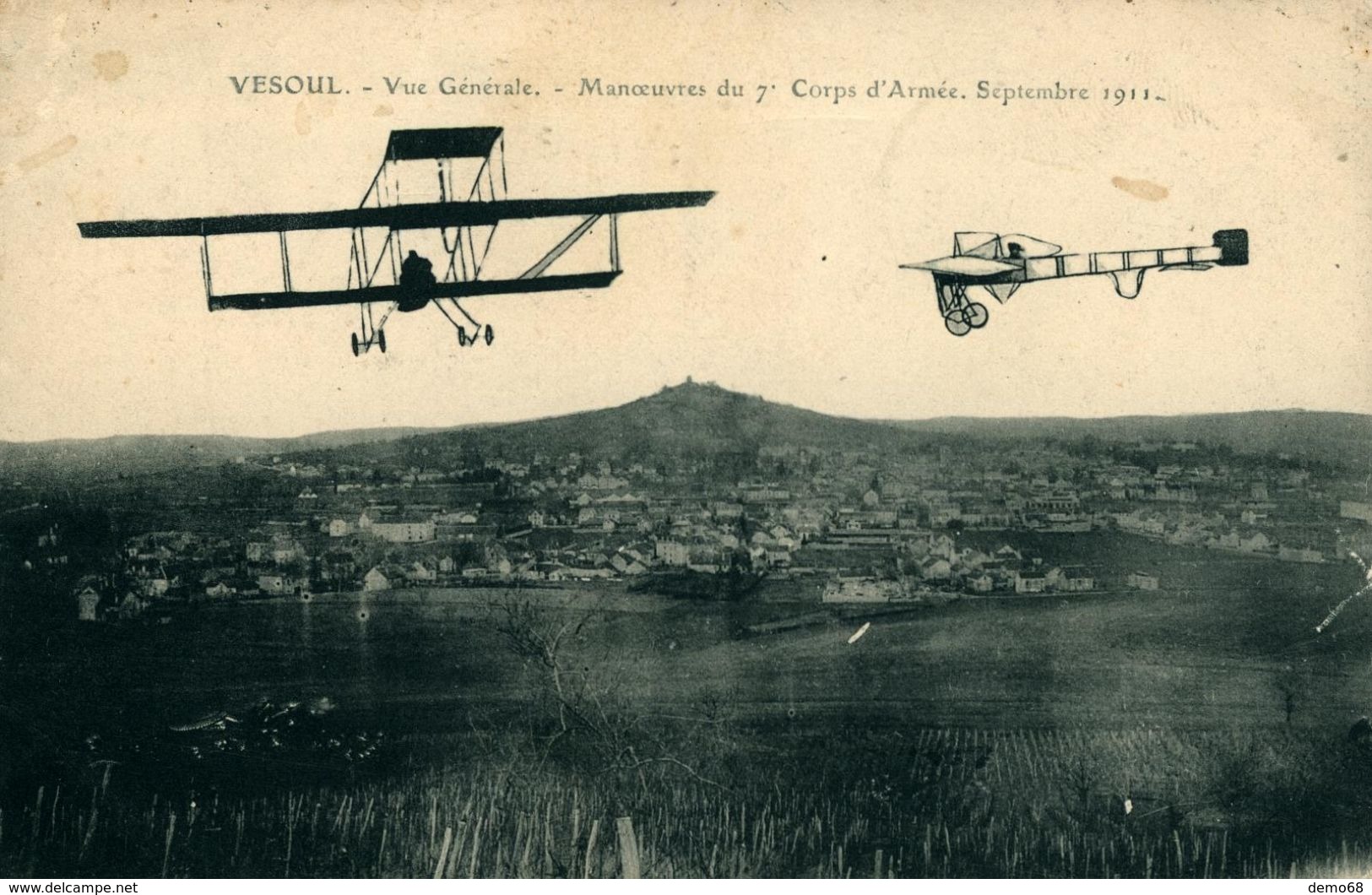 Avion Aviation VESOUL CPA 70 Haute Saône Manœuvres Septembre 1911 - ....-1914: Precursori