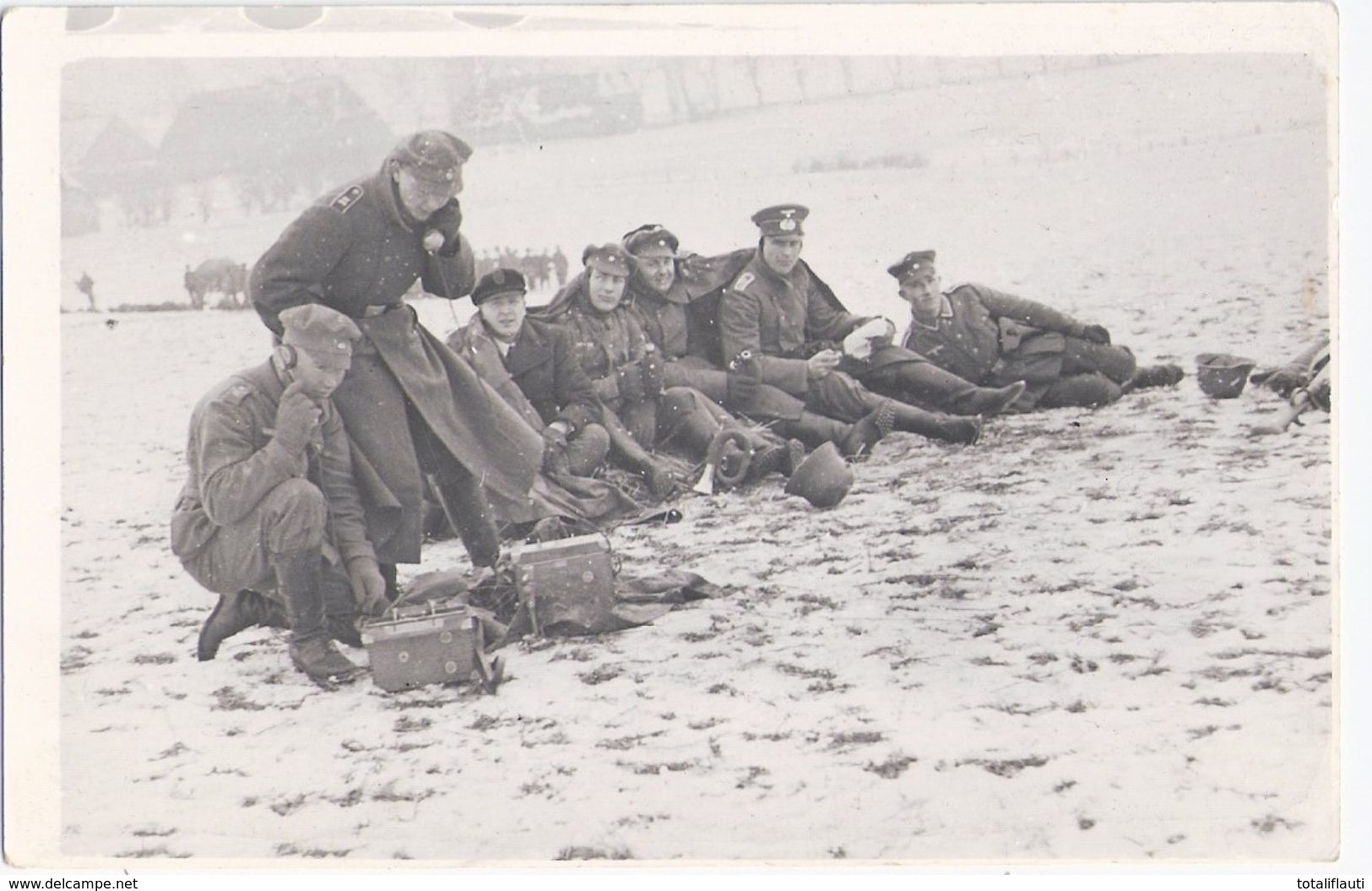 KLÜTZ Mecklenburg Wehrmacht Manöver Fernsprech Abteilung Im Hintergrund Stadt Ende Februar 1936 - Grevesmuehlen