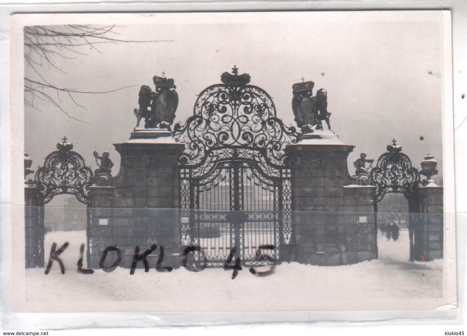 Autriche - CARTE PHOTO Vien Vienne Bellevedere Castel - Vue Des Grilles Fermées Sous La Neige - Cachet Tampon Au Dos - Belvedere