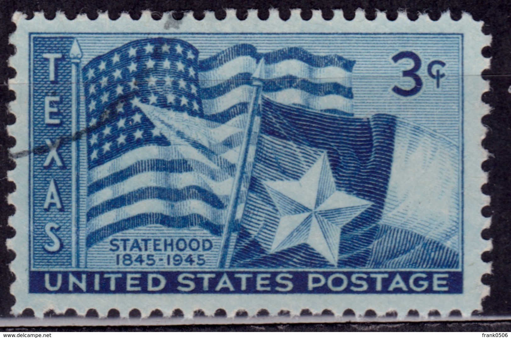 United States, 1945, Texas Statehood, 3c, Sc#938, Used - Oblitérés