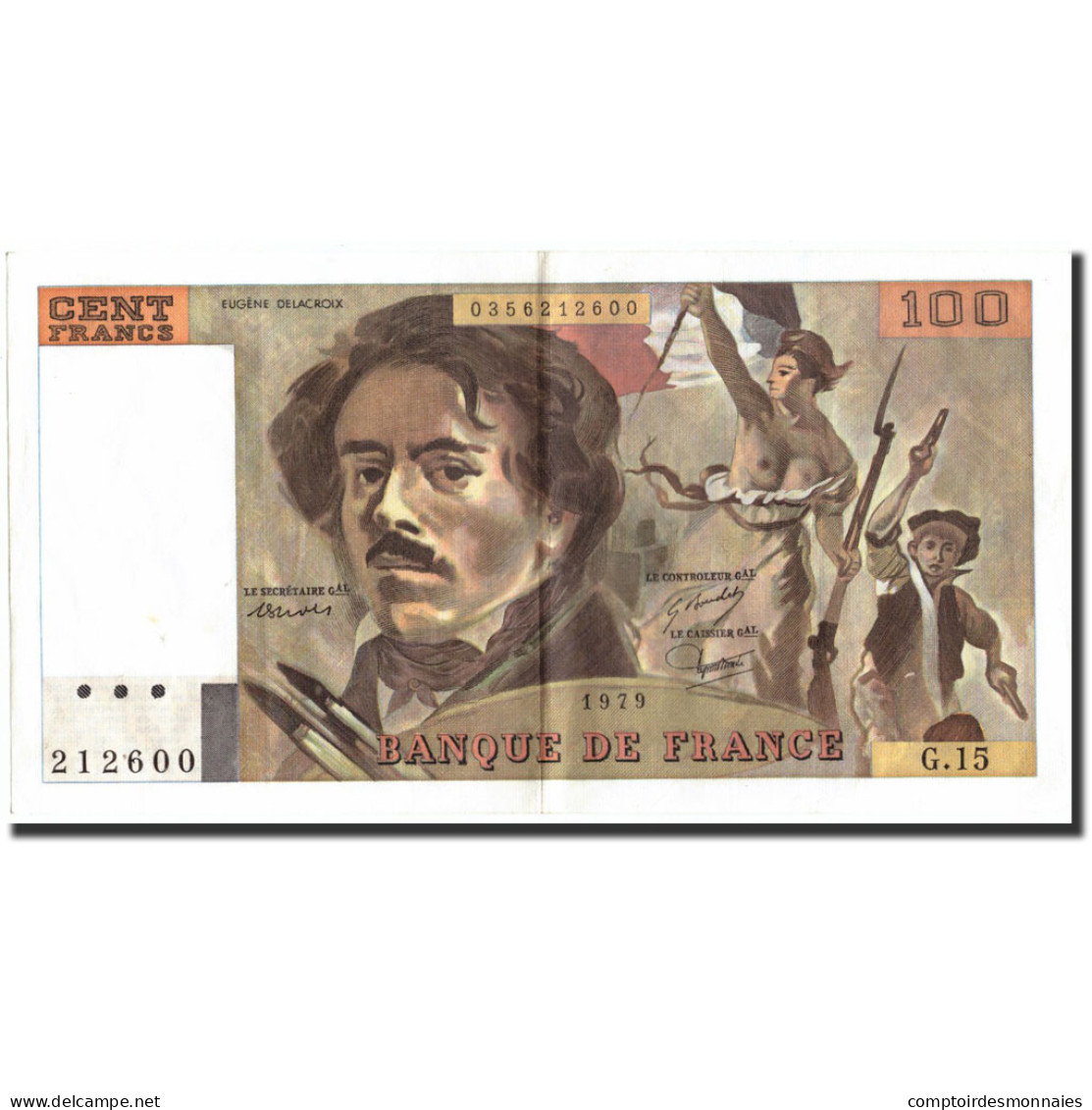 France, 100 Francs, 100 F 1978-1995 ''Delacroix'', 1979, 1979, TTB+ - 100 F 1978-1995 ''Delacroix''