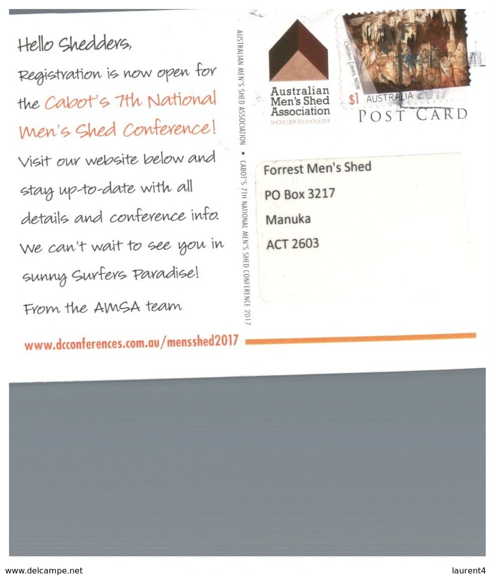 (101) Australia - QLD - Gold Coast Men' Shed Conference (with Stamps At Back Of Card) - Gold Coast