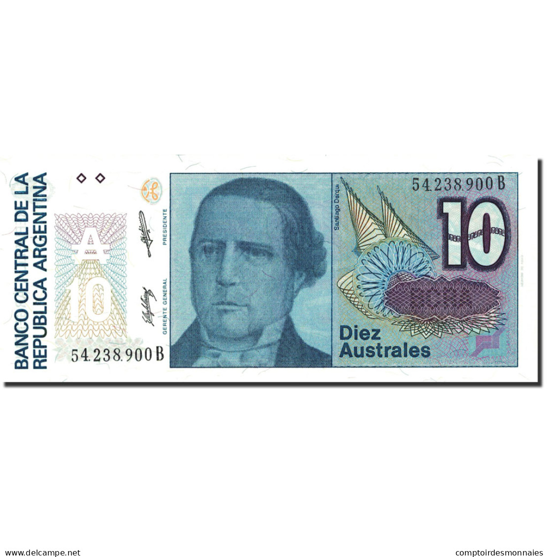 Billet, Argentine, 10 Australes, 1985-1991, Undated (1985-1989), KM:325b, SPL - Argentine