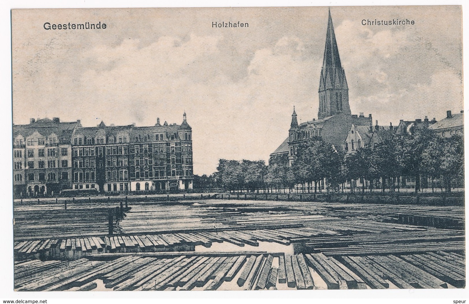 Geestemünde - Holzhafen, Christuskirche, 1918. - Bremerhaven