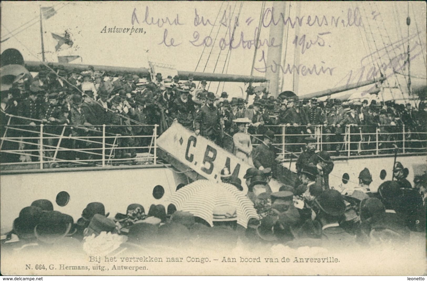 AK Antwerpen, Bij Het Vertrekken Naar Congo, O 1906 (30034) - Antwerpen