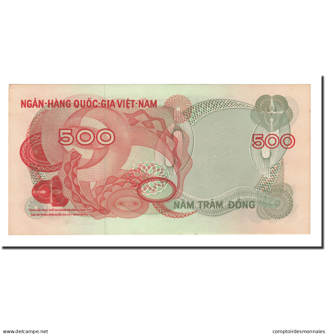 Billet, South Viet Nam, 500 D<ox>ng, 1972, Undated, KM:33a, SPL+ - Vietnam