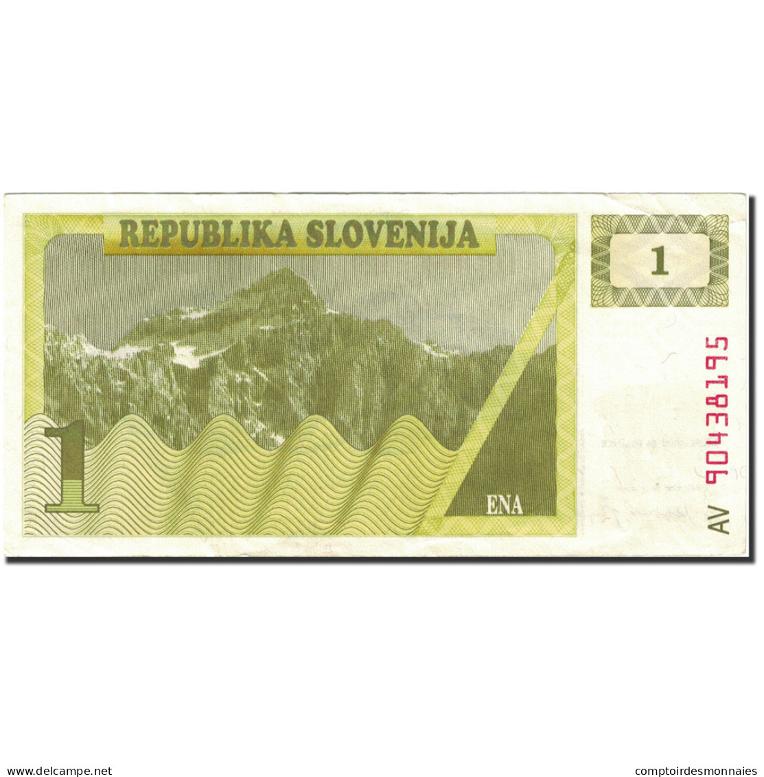 Billet, Slovénie, 1 (Tolar), 1990-1992, 1990, KM:1a, SUP - Slovénie