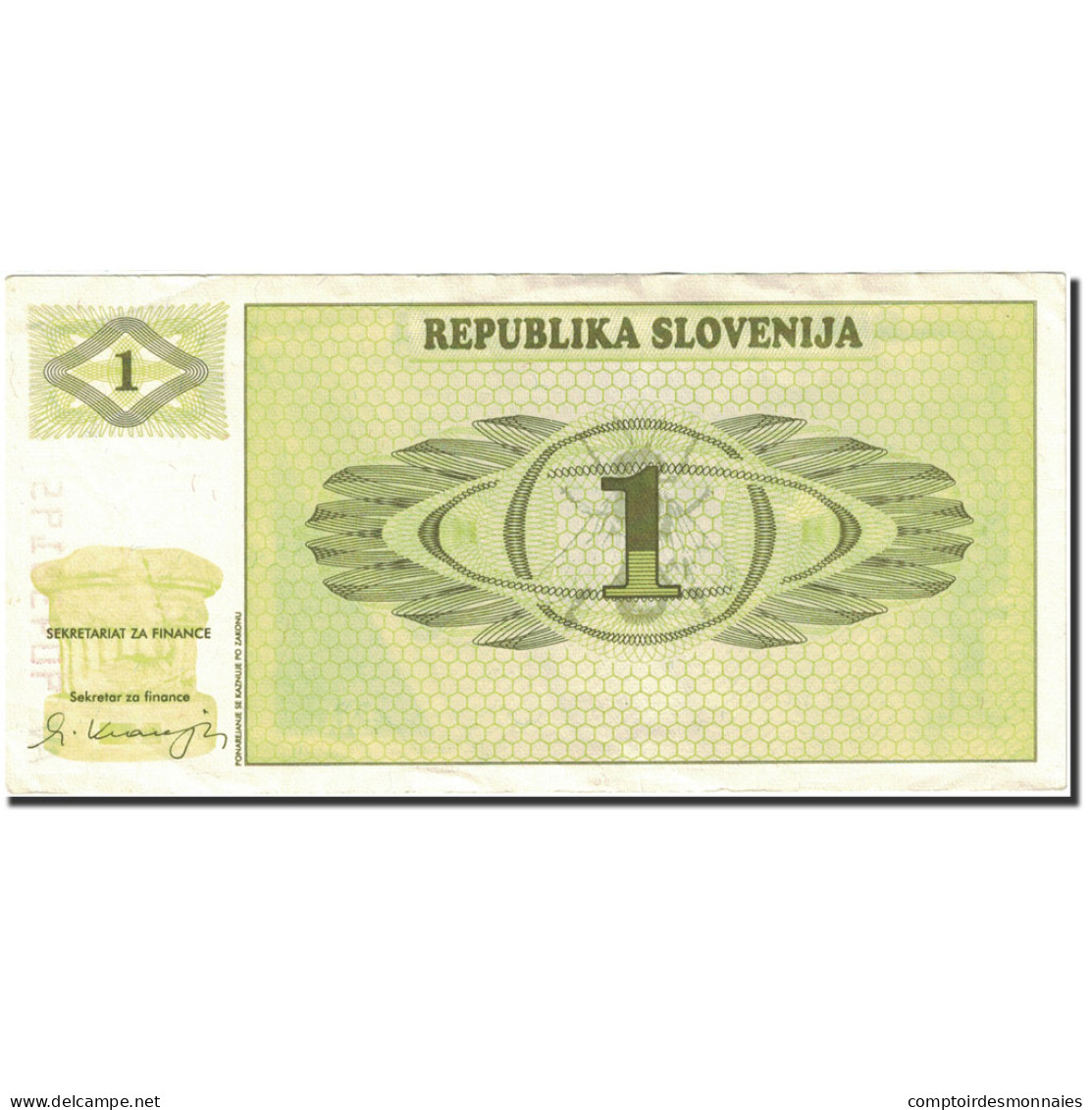 Billet, Slovénie, 1 (Tolar), 1990-1992, 1990, KM:1a, SUP - Slovénie