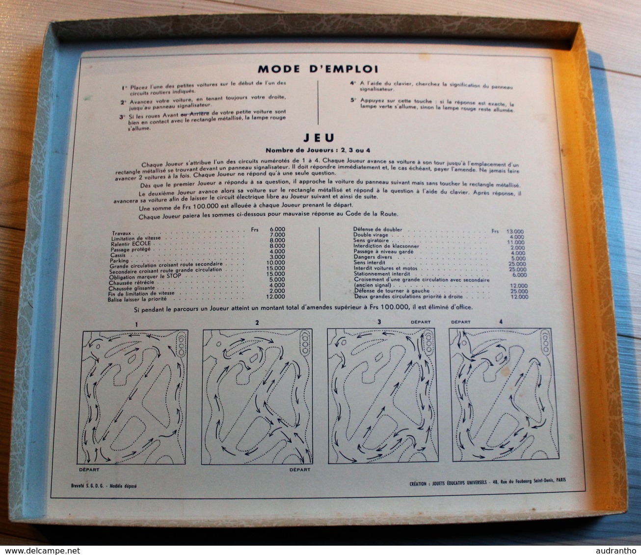 Ancien Jeu Circuit Voiture électrique "permis De Conduire" Oscar Du Jouet 1957 Modèle Déposé Breveté Sgdg - Toy Memorabilia