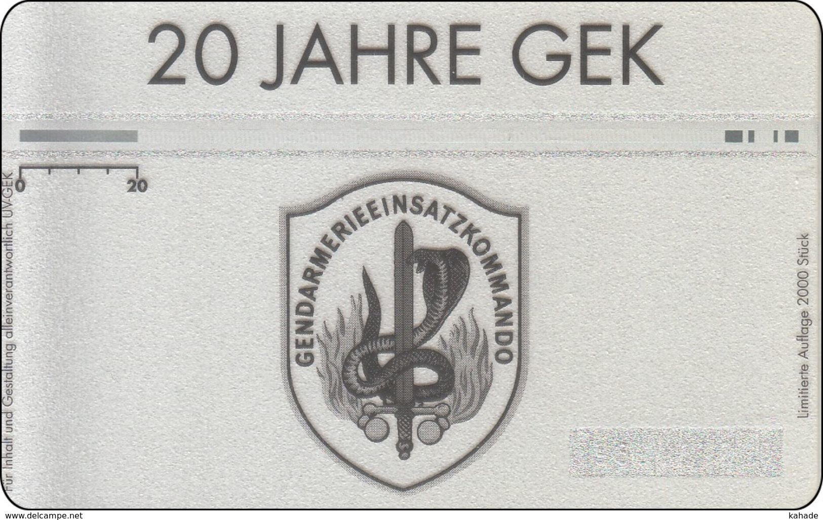 Österreich Phone Card -mint  20 Jahre GEK Polizei Hubschrauber - Austria