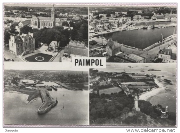 CPSM - PAIMPOL - MULTIVUES - En Avion Au Dessus De ... - Edition Lapie - Paimpol