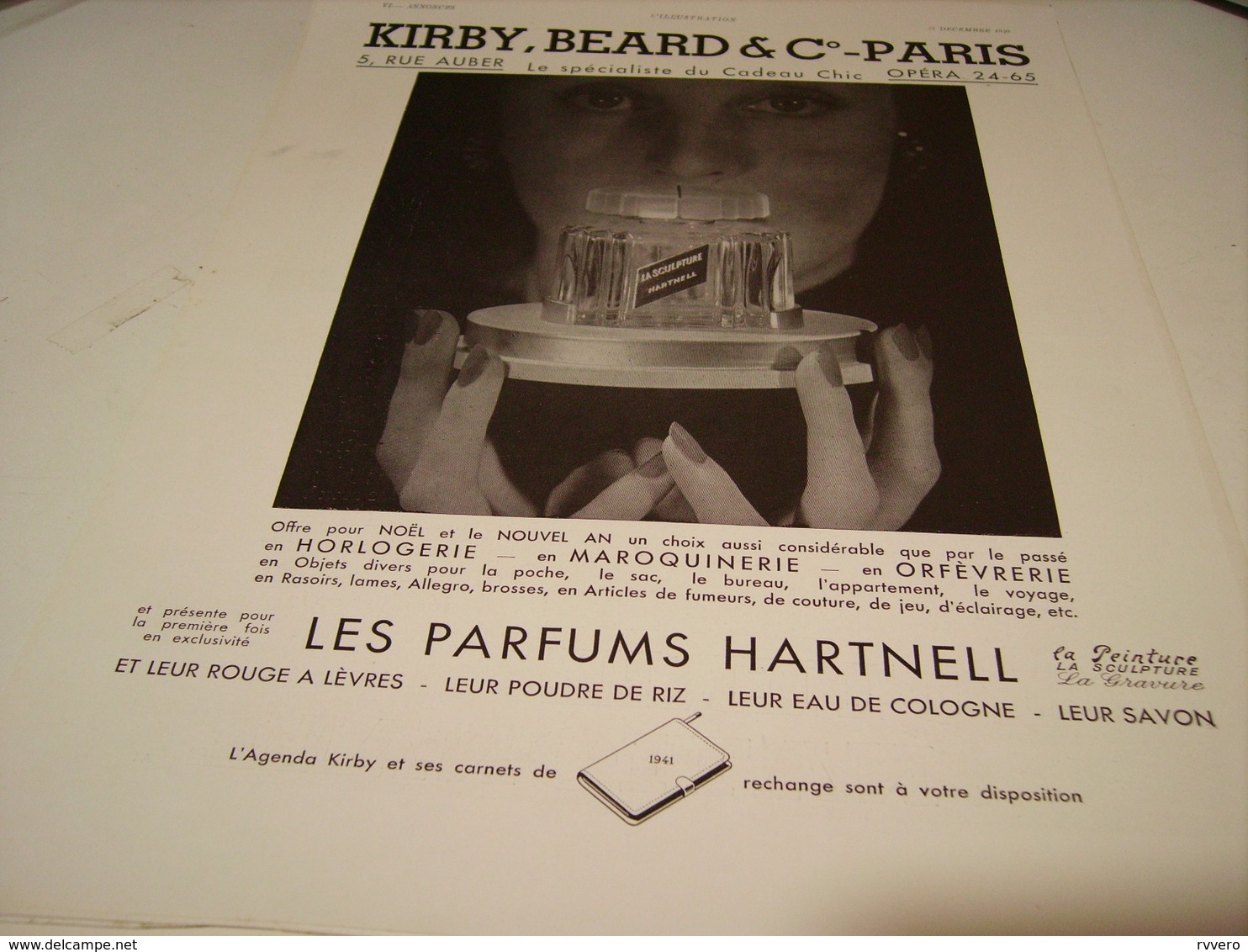 ANCIENNE PUBLICITE PARFUM HARTNELL 1940 - Unclassified