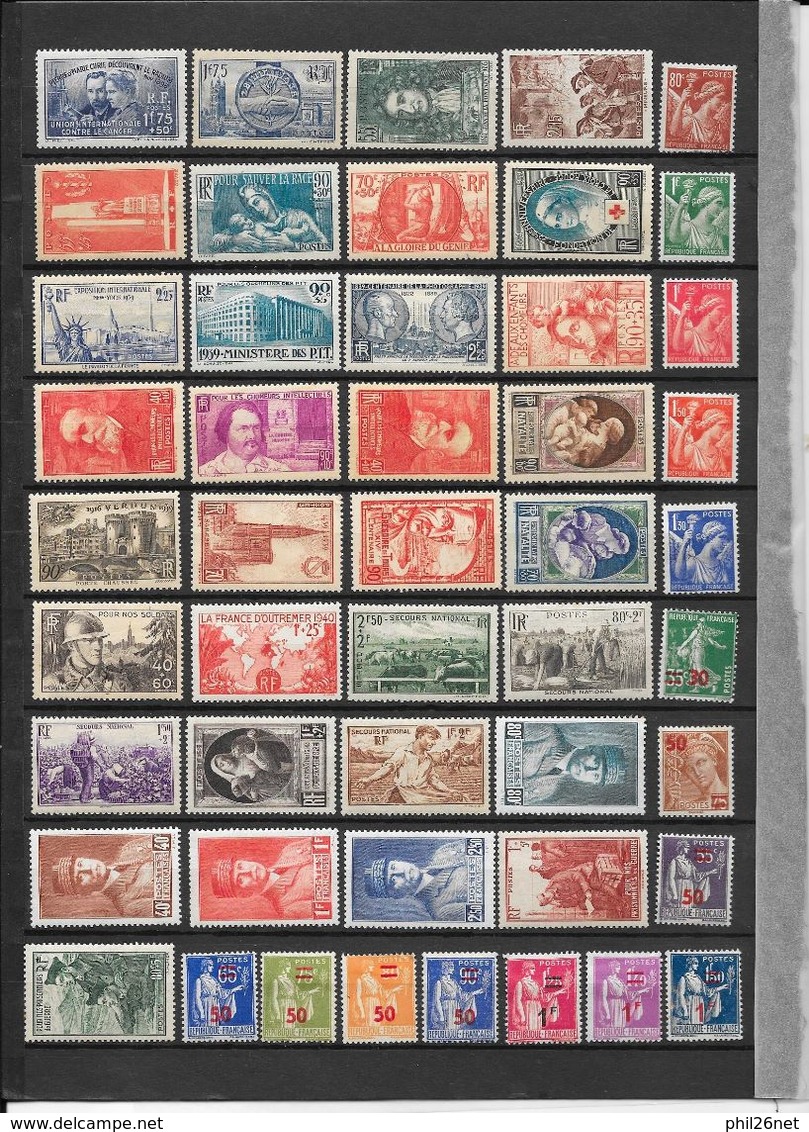 France "stock"  Lot De Neufs * B/TB Jusqu'à 1940   - Collections