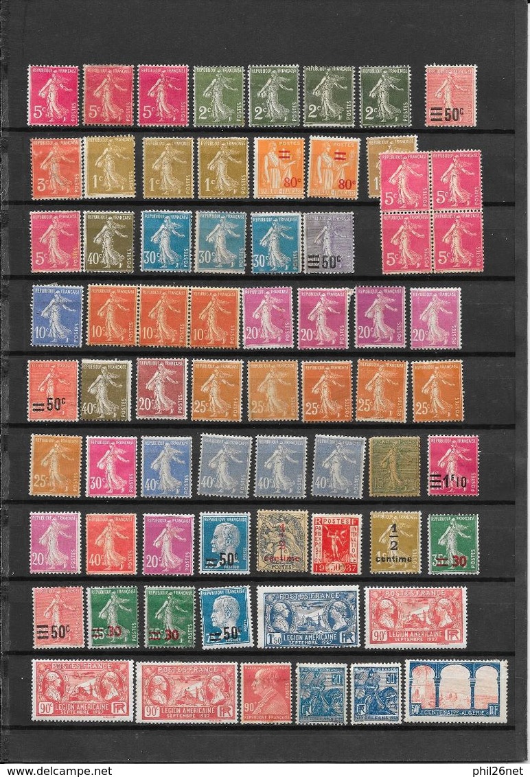 France "stock"  lot de neufs * B/TB jusqu'à 1940  