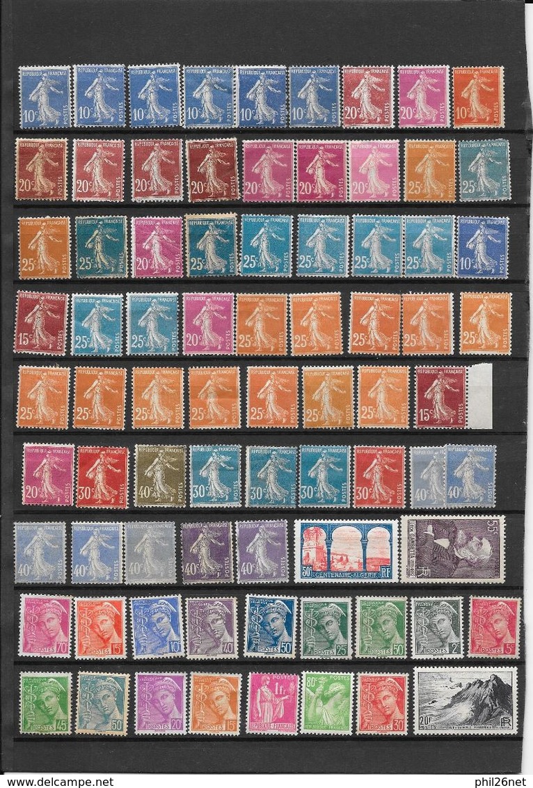 France "stock"  lot de neufs * B/TB jusqu'à 1940  