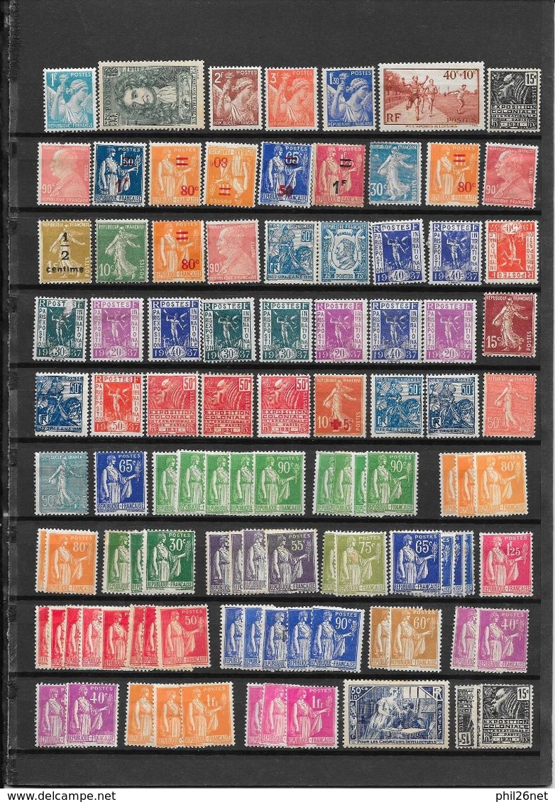 France "stock"  lot de neufs * B/TB jusqu'à 1940  