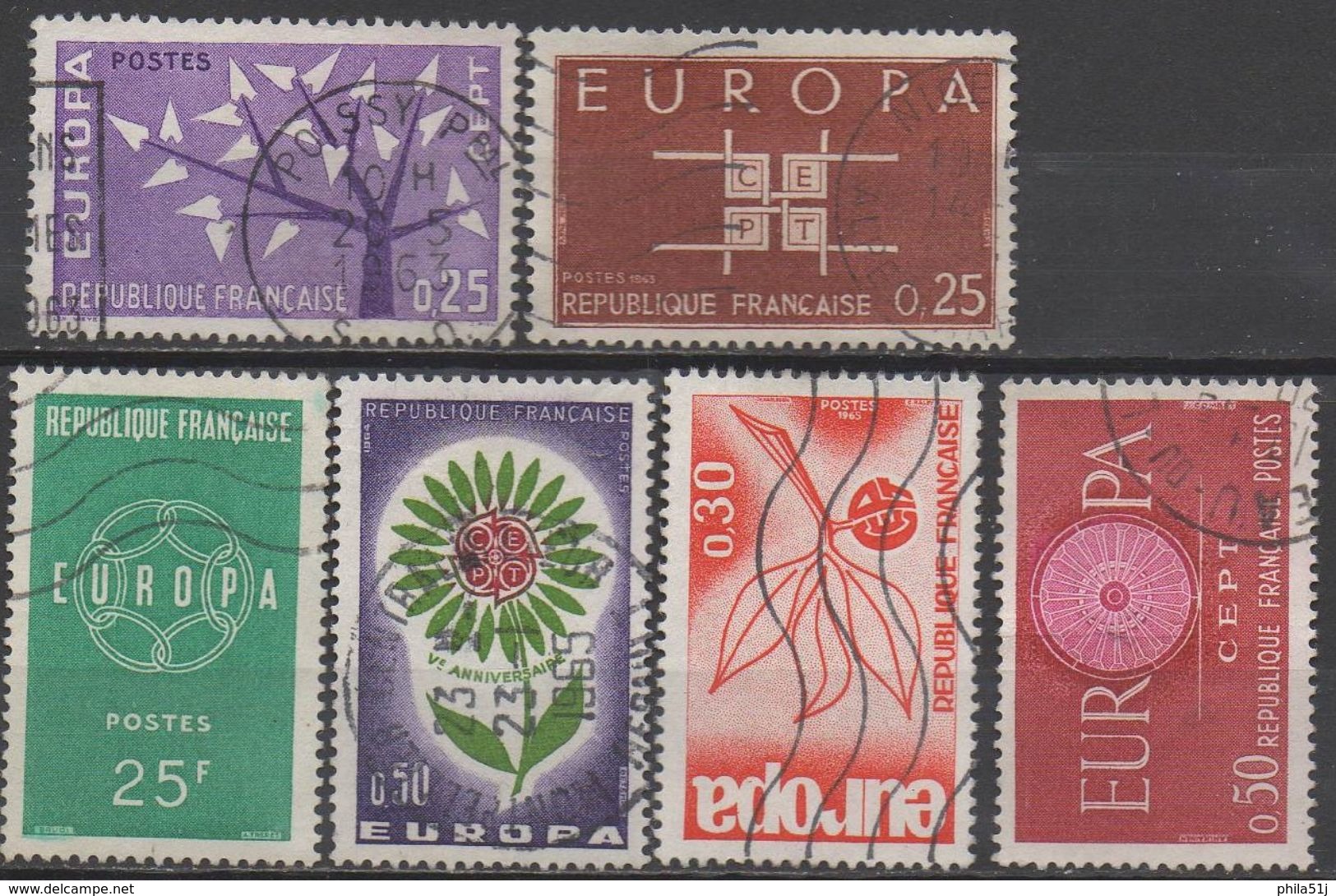 FRANCE  EUROPA    N°1218/1267/1358/1396/1431/1455  __OBL VOIR SCAN - Collections